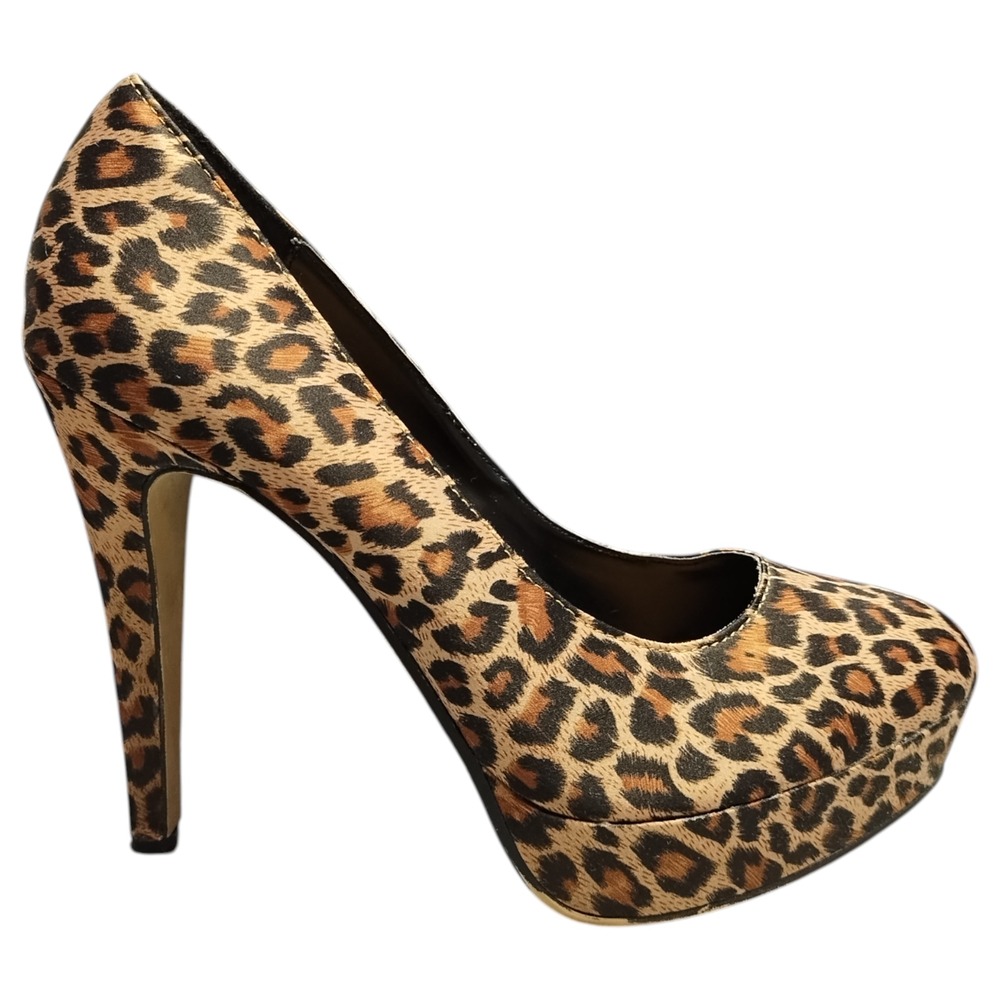 City Streets Stiletto Pump Heels Women's US Size 9M Multi Cheetah Print Slip On‎